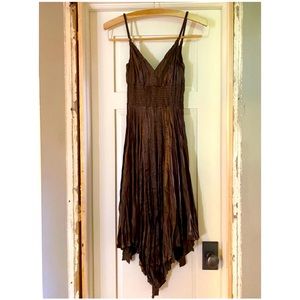 Express Silky Rich Chocolate Bronze Flow Dress
